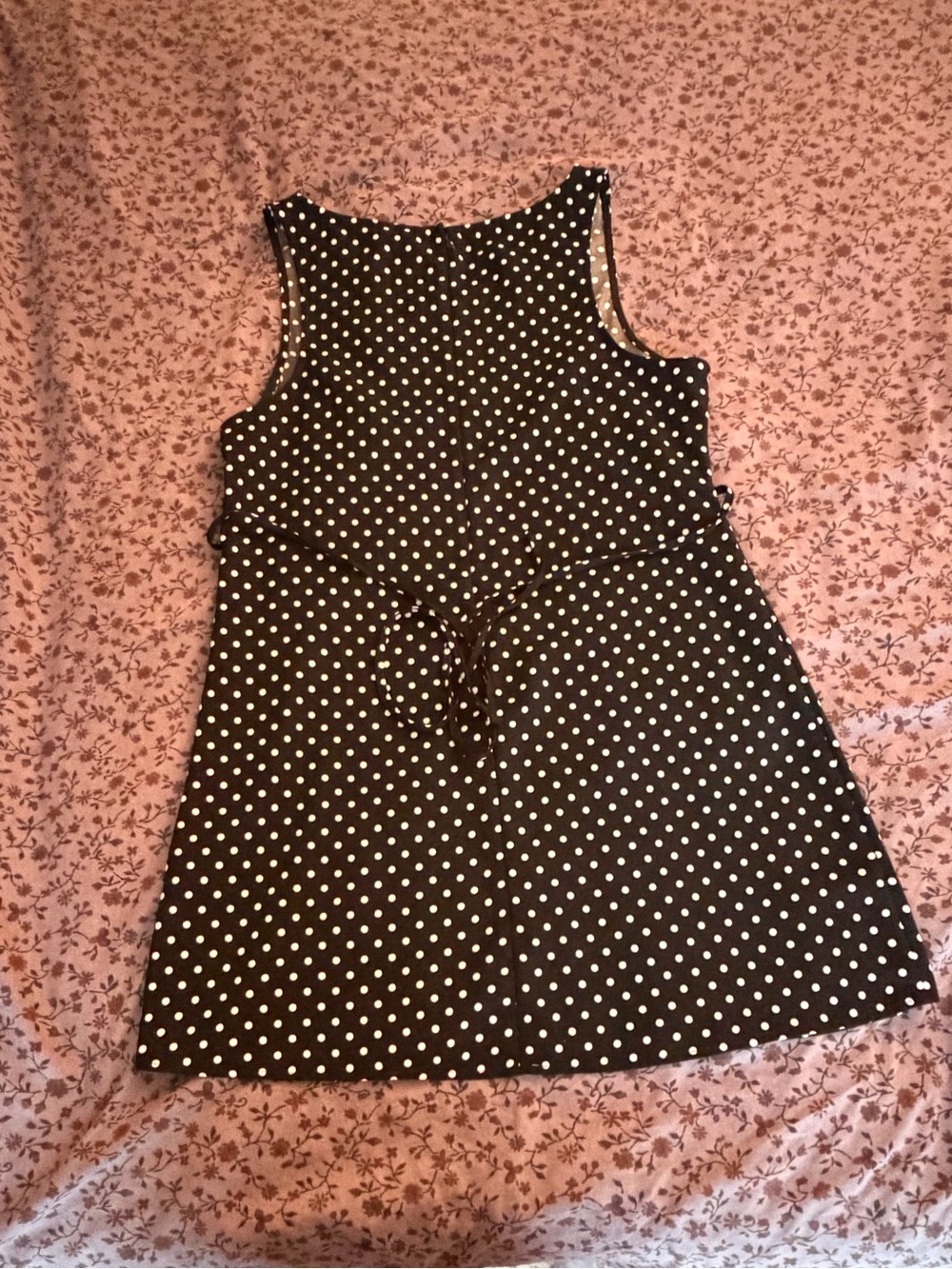 Black Polka Dot V-Neck Dress - Picture 4 of 4